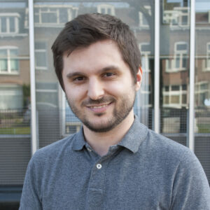 Developer portrait for Yellowcake Games presskit, showcasing a professional team member.