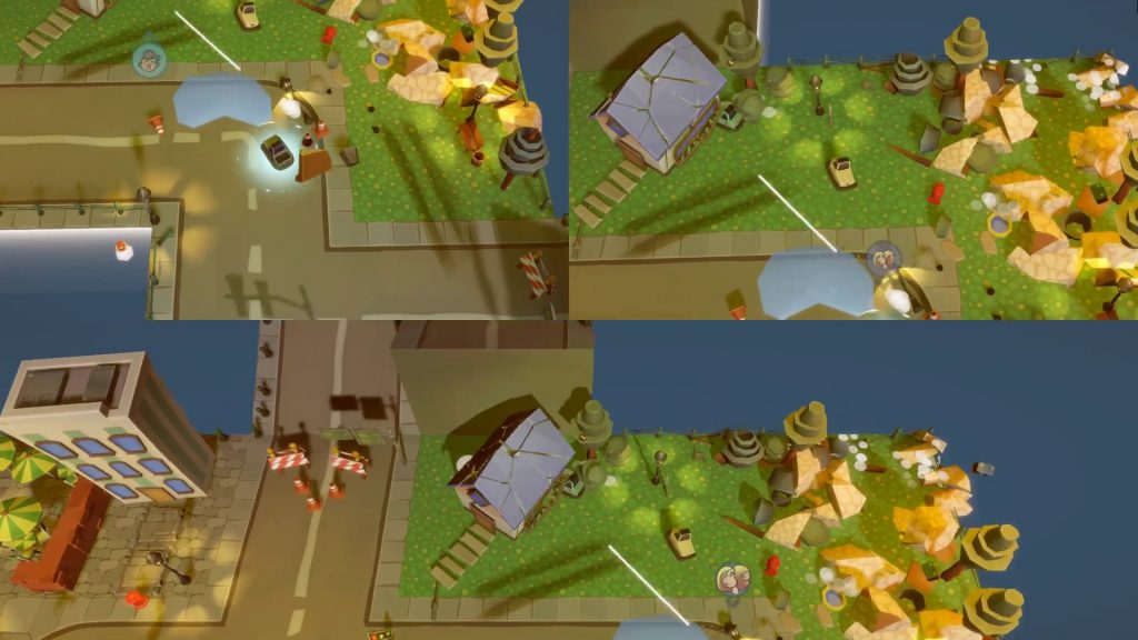 An image from Dashing Dodgems showcasing colorful bumper cars and vibrant game environment.