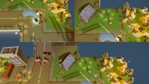 An image from Dashing Dodgems showcasing colorful bumper cars and vibrant game environment.