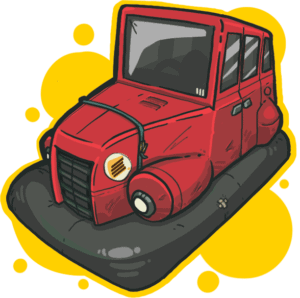 Arcade bumper car from Dashing Dodgems game by Yellowcake Games.